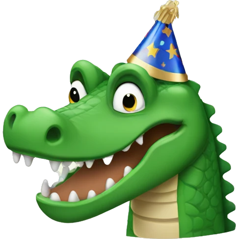 Celebrating crocodile emoji