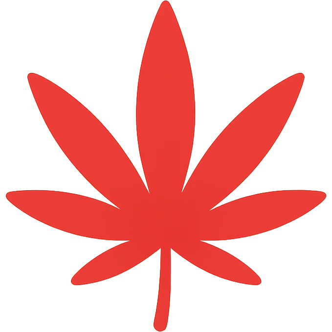 red marijuana leaf, stylized, no text emoji