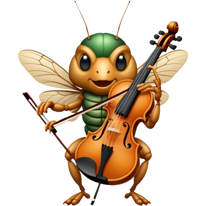 cicada playing violon  emoji