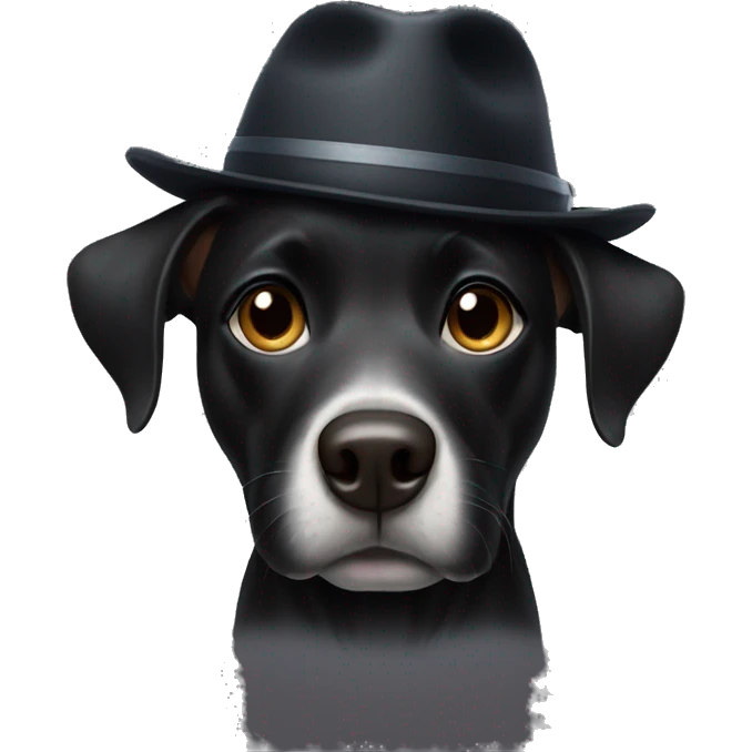 Black dog wearing a hat emoji