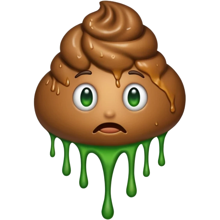 Poop Stain dripping of the wall with green stink lines emoji