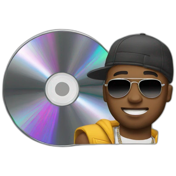 rapper with cd emoji