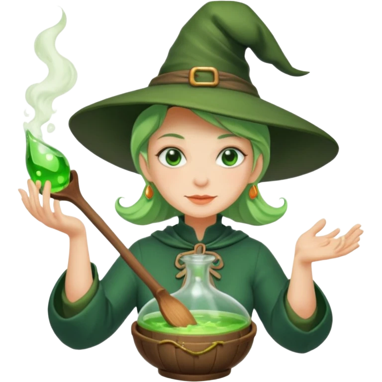 green witch cooking potion emoji