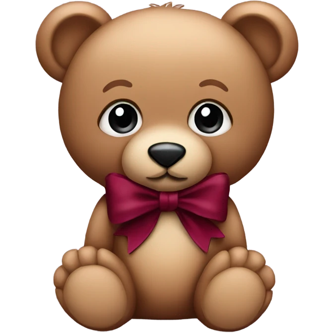 Baby Teddy Bear with burgundy bow emoji