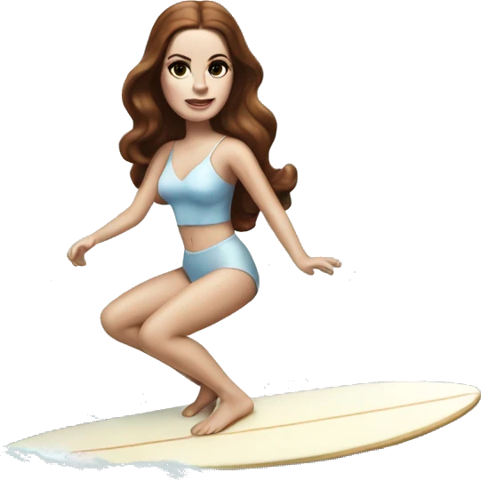 lana del rey riding a surfboard  emoji