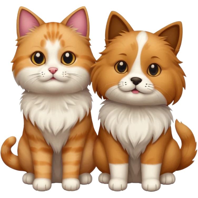 Köpekin yaninda kedi emoji