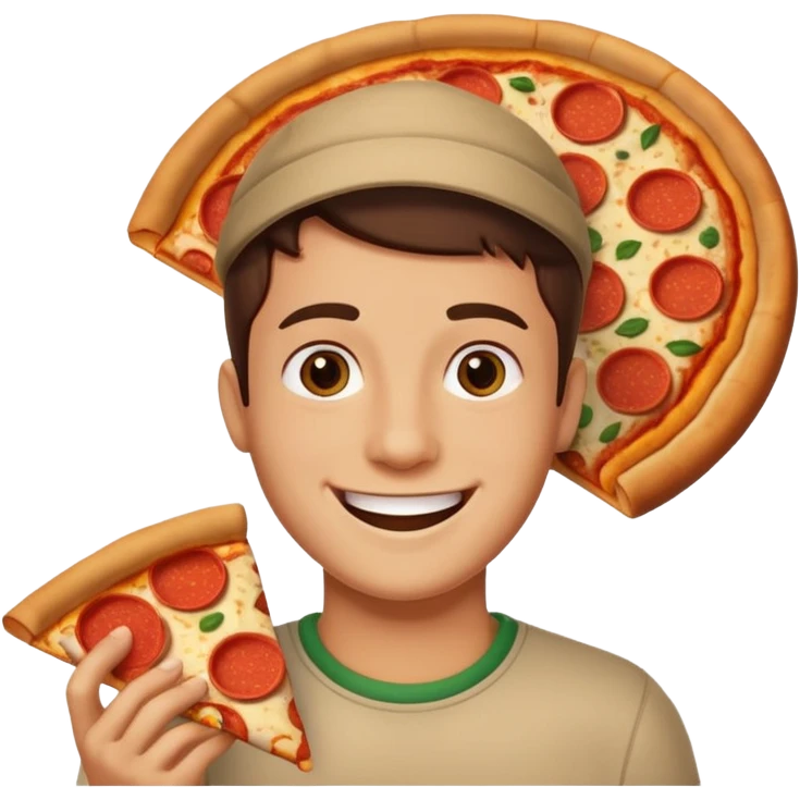 Pizza and I have to get love emoji