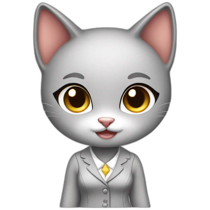 Female cute kitty business dress emoji
