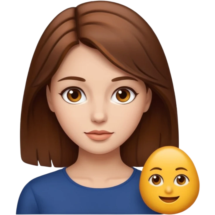Mujer linda con pelo castaño lasio y morena clara emoji