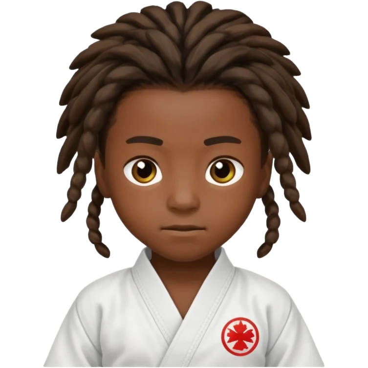 karate kids, dark skin, dreadlocks emoji