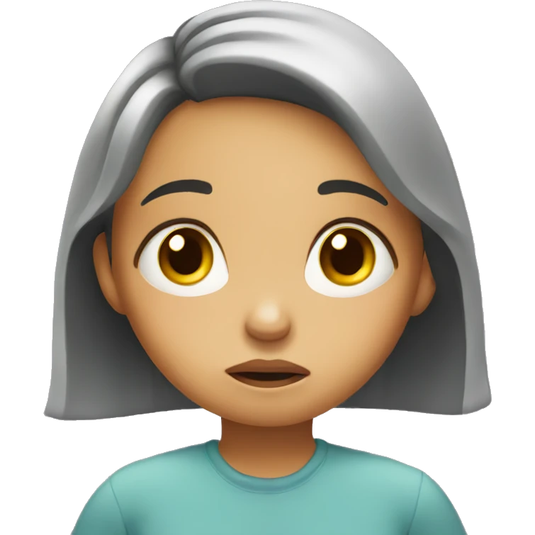 worried little girl emoji