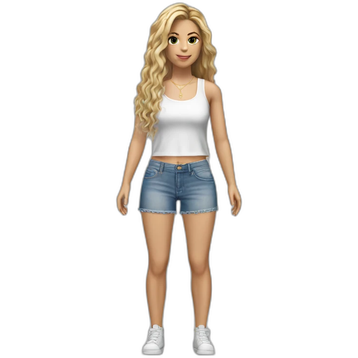 shakira realistic laced top and short jeans emoji
