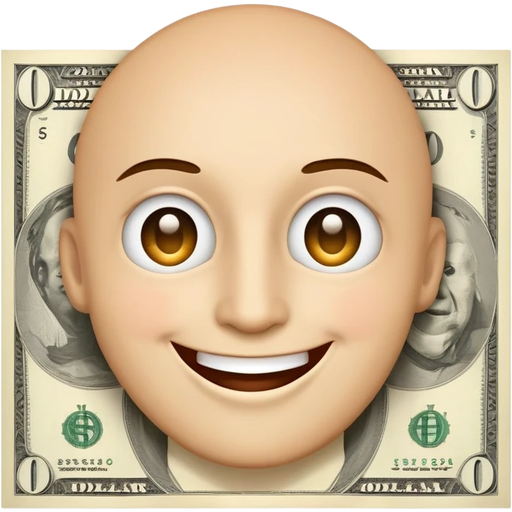 very happy face with dollar signs for eyes emoji