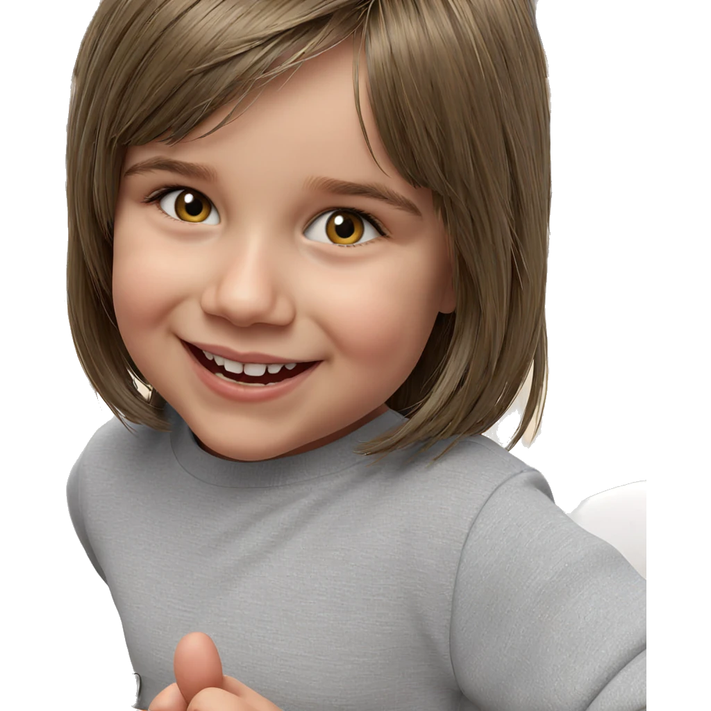smiling girl with food emoji