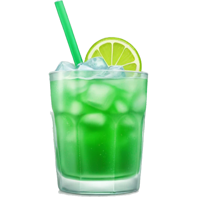 iced green drink in glass emoji