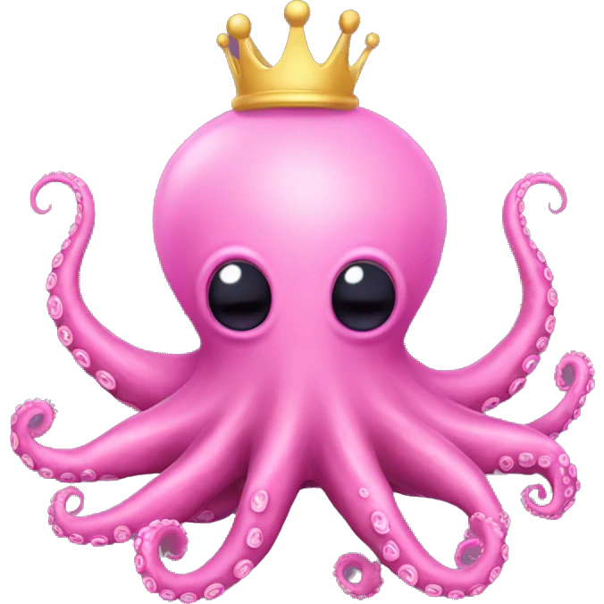 pink Alien Octopus with crown emoji