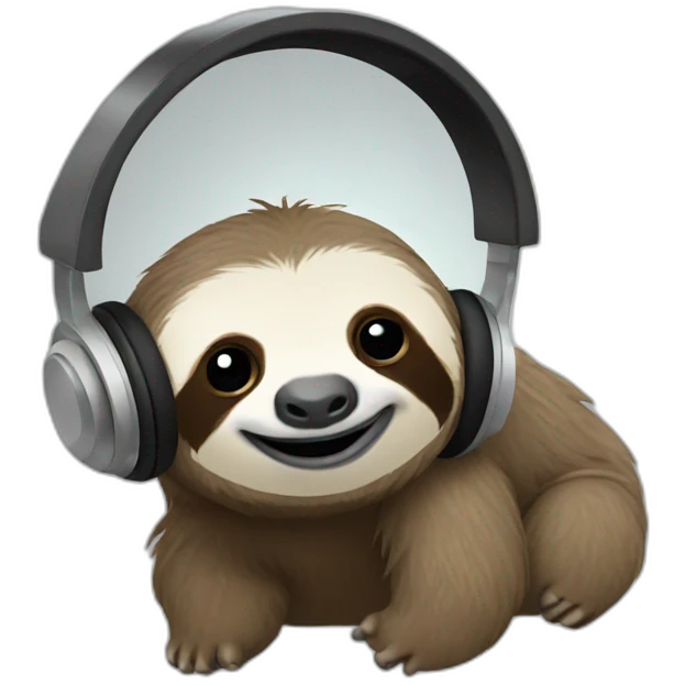 Sloth HEADPHONES emoji