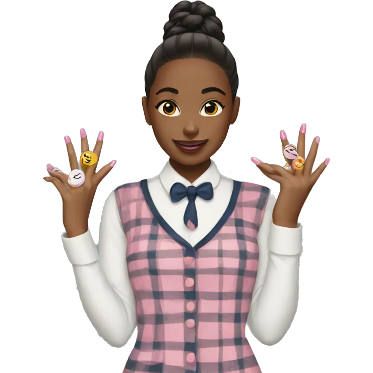 girl preppy  nails emoji