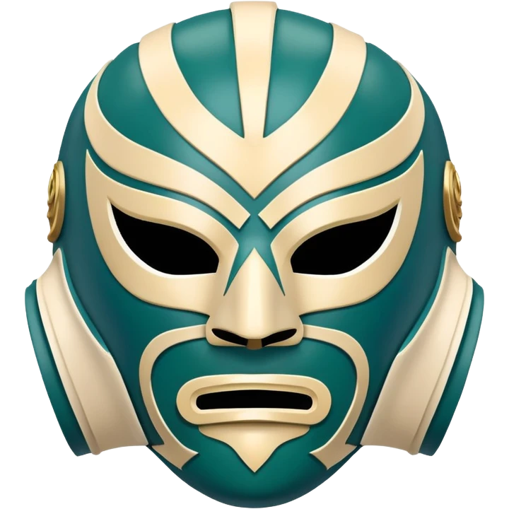 dark green, cream, and Carolina blue luchador mask emoji