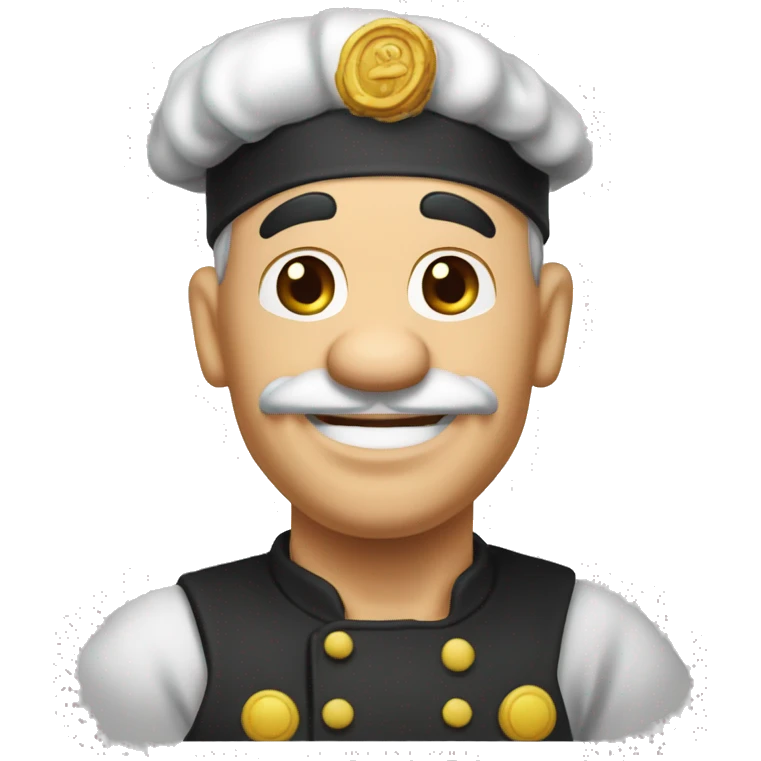 cree un imoji de popeye le marin avec une toque de chef cuisinier emoji