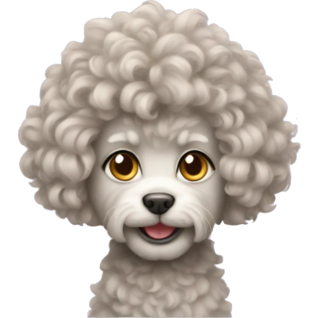 Cat with poodle hair emoji