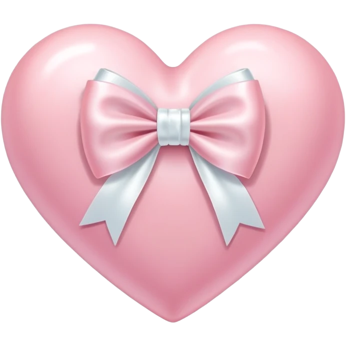 Pastel pink heart with white bow emoji