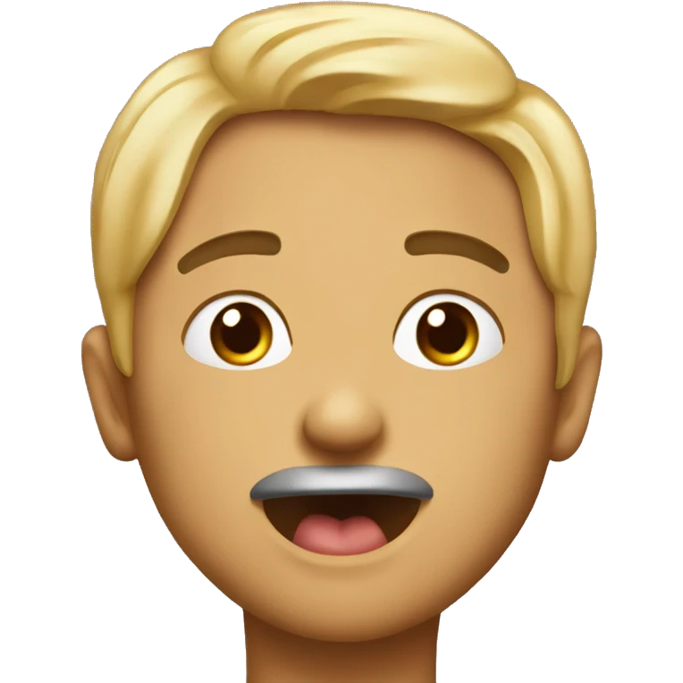 Raised eyebrows sticking tongue out ￼ emoji