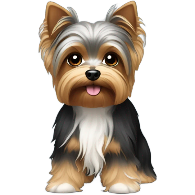 A black white and brown Yorkie dog emoji