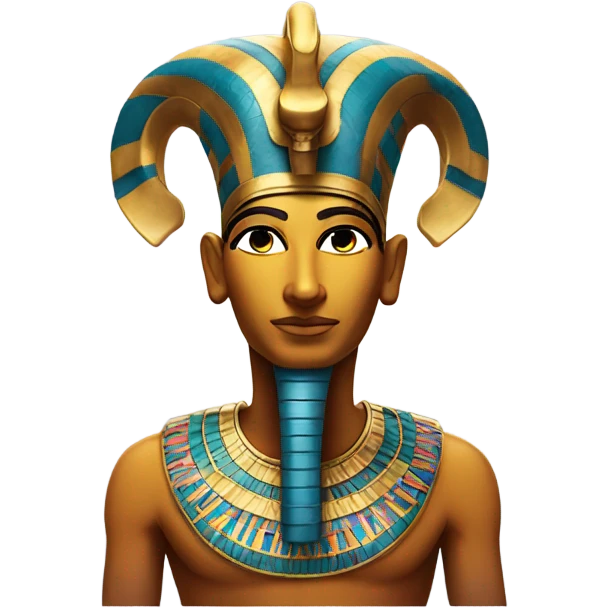 colourful statue of egypt god with cobra
face emoji