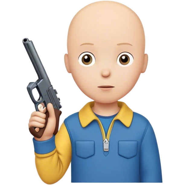 Caillou Holding a gun￼ emoji