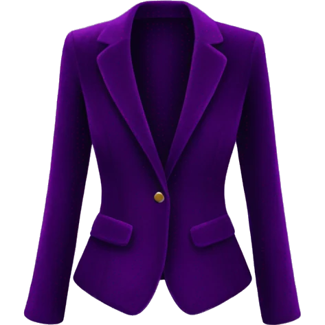 Realistic isolated dark purple velvet feminine fashion blazer. emoji