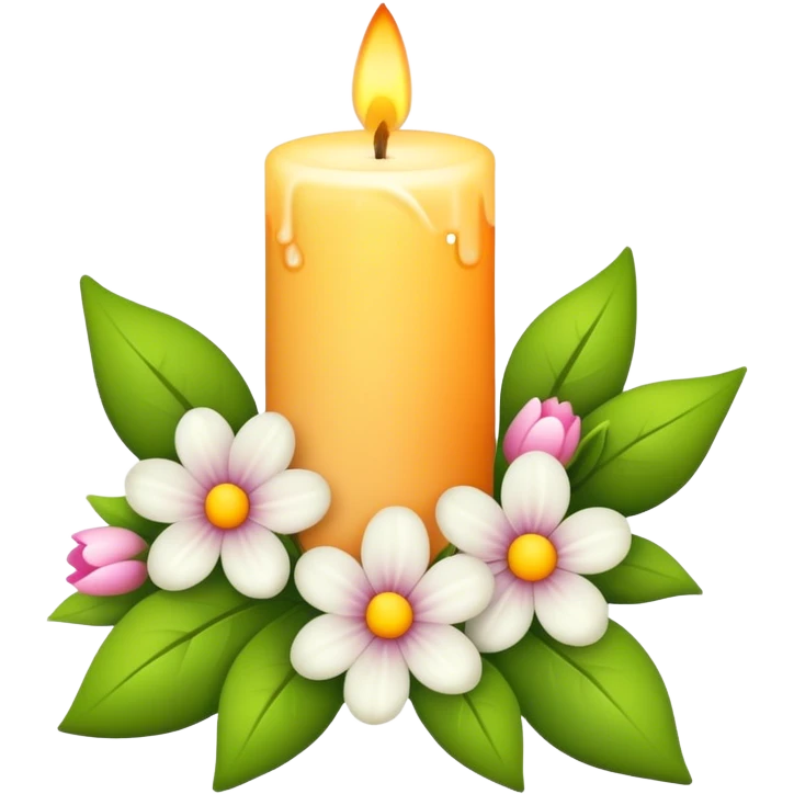 Spring candle with flowers  emoji