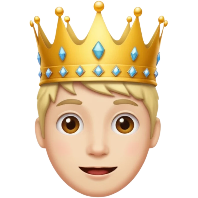 Silly face with a crown emoji