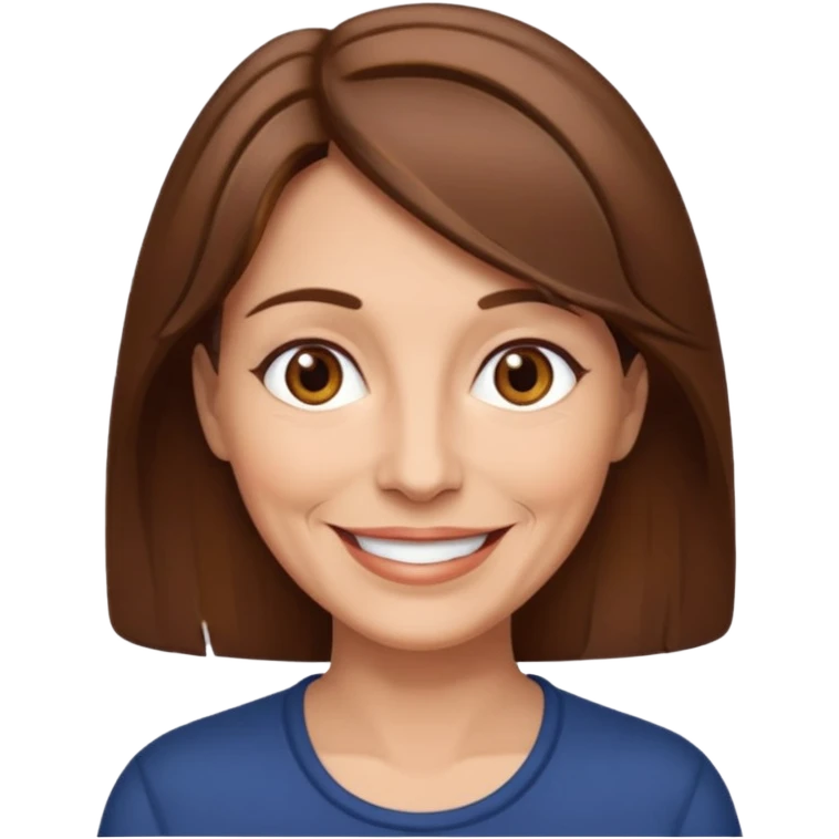 Woman 60, brown hair, brown eyes, smiling emoji