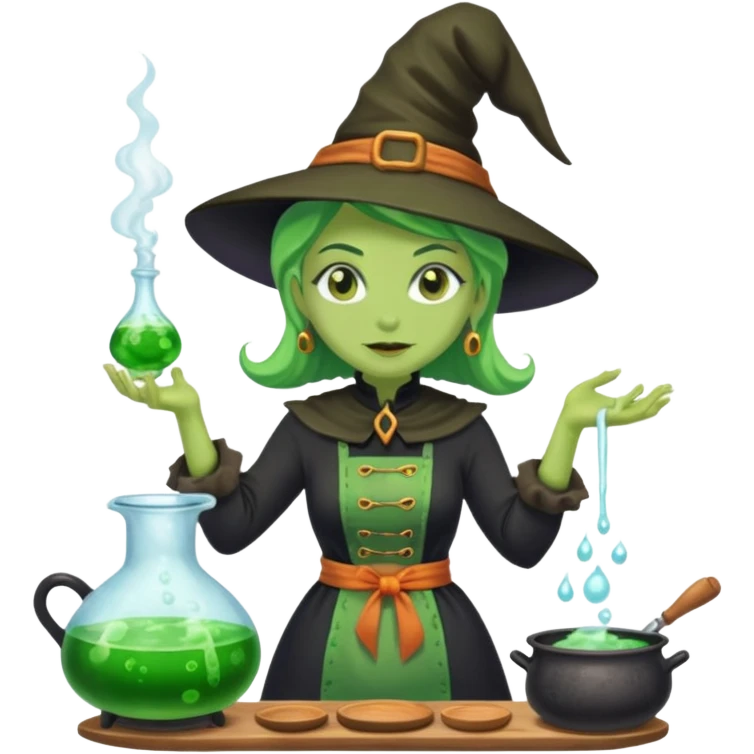 green witch cooking potion emoji