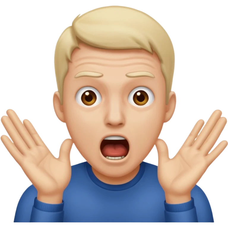 man, shocked, screaming, hands on face emoji