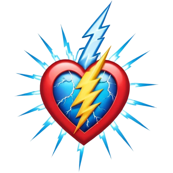Heart with Grateful Dead lightning bolt in the middle emoji