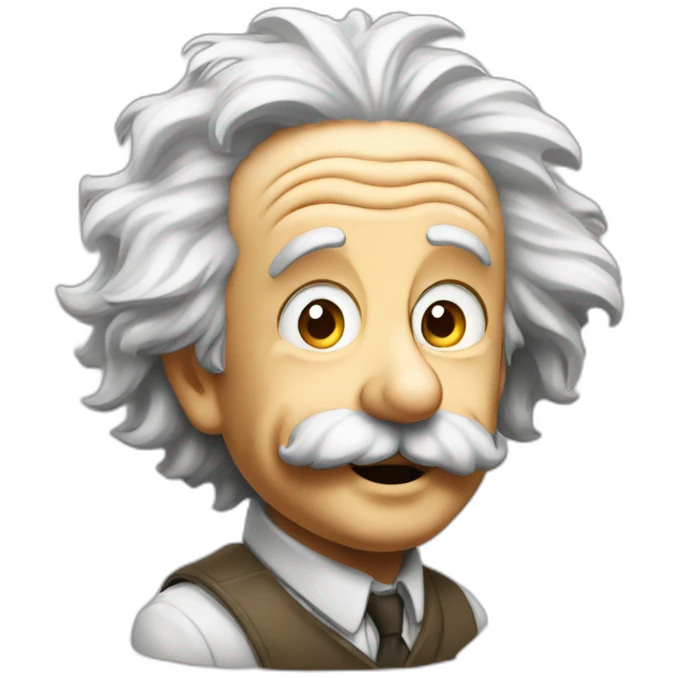 Einstein leaning on wall and looking upwards emoji