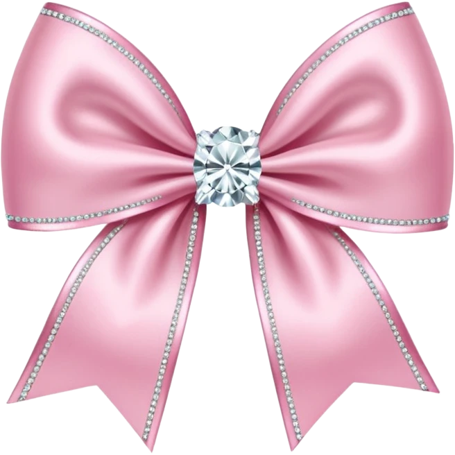 light pink sparkling bow with diamonds emoji
