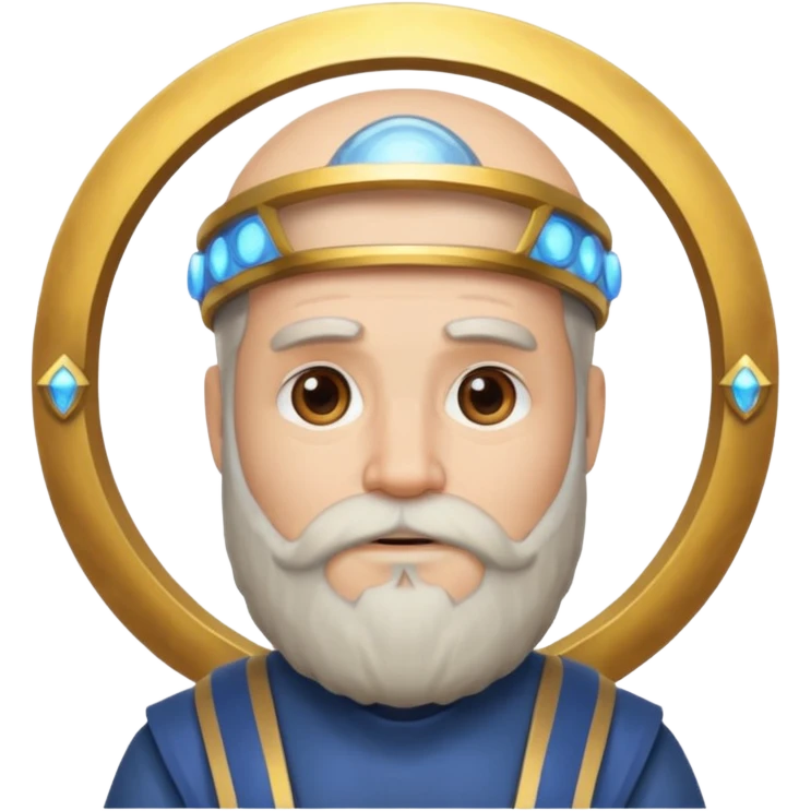 God the Father as a wise, bearded man with a halo emoji