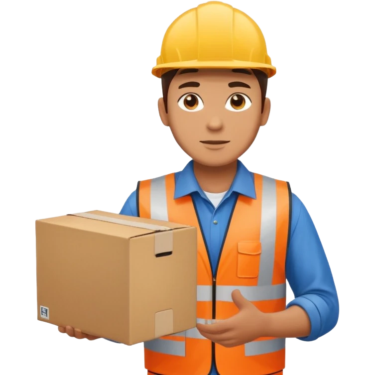 create a realistic emoji of a logistic worker in different weather situuations emoji