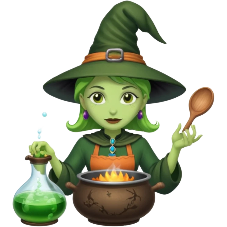 green witch cooking potion emoji