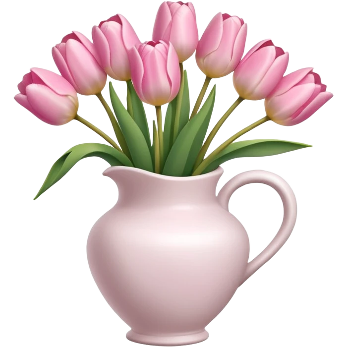 Light pink tulips in white vase emoji