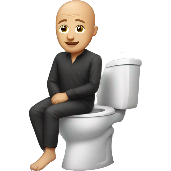 Bald man standing in toilet emoji