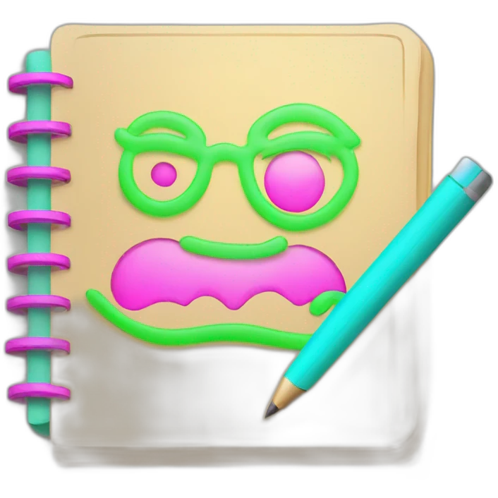note book neon style emoji