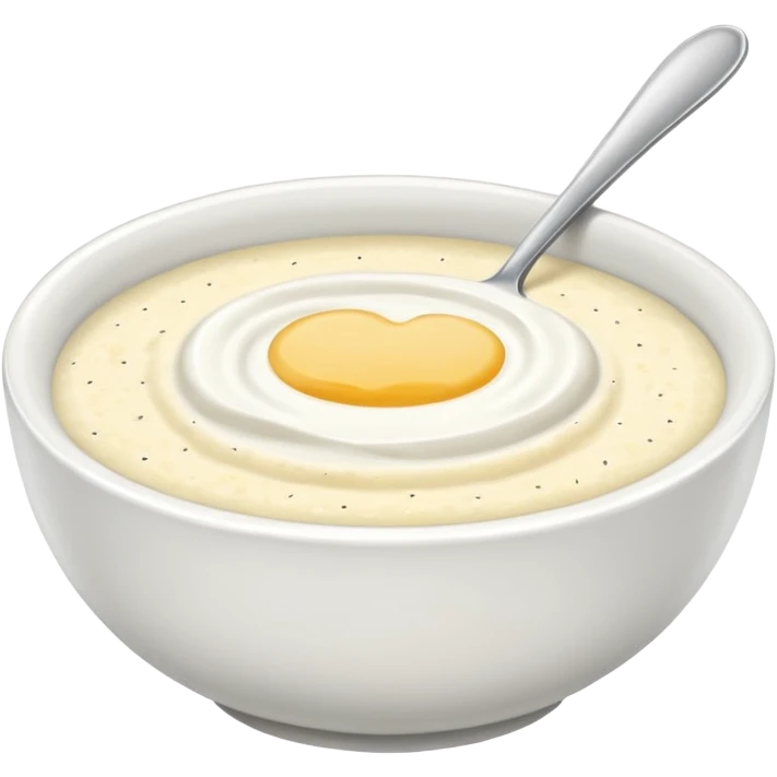 a bowl of grits, no spoon, simple, clear emoji