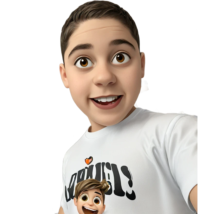 smiling boy in white shirt emoji