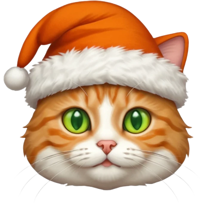 Un gato con gorro navideño emoji
