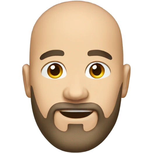 A bald man with a shaved beard and fat but strong emoji