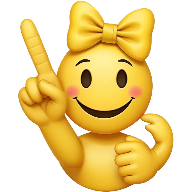 Smiley face showing middle finger with bow emoji